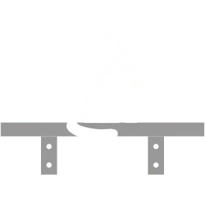 Kot na balkonie siedzący na półce obrazek rysunkowy.